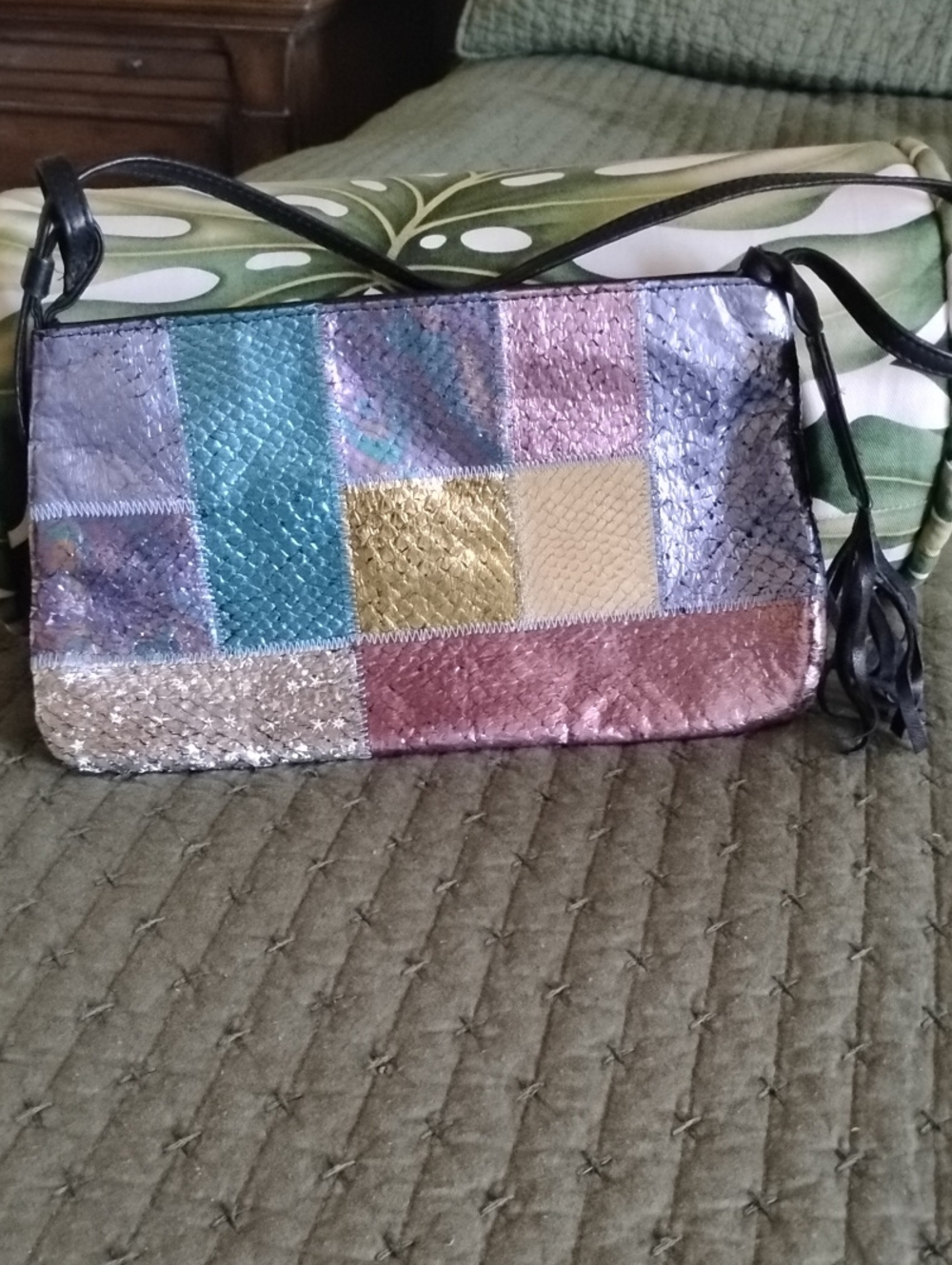 Colorful Snakeskin Clutch